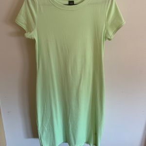 neon green t shirt dress